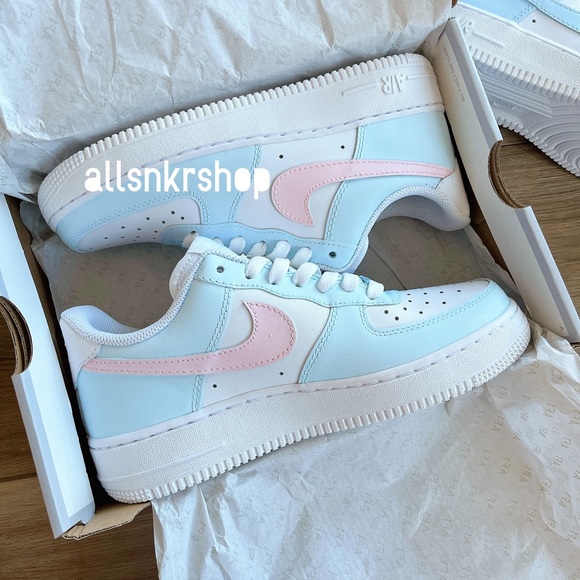 Custom air force 1 low baby blue pastel pink - Picture 3 of 6